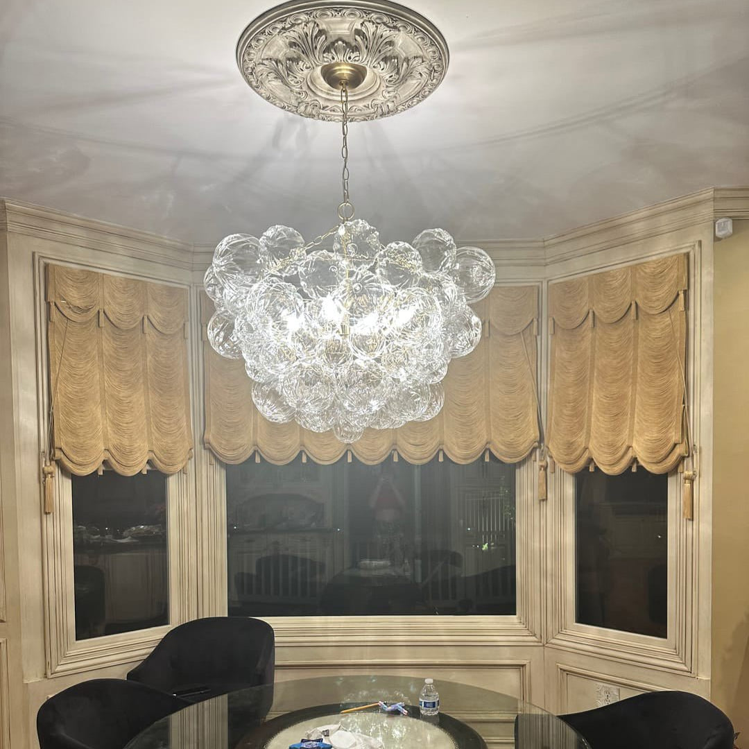 Elorin Texture Globe Bubble Glass Chandelier - Lamp Copper