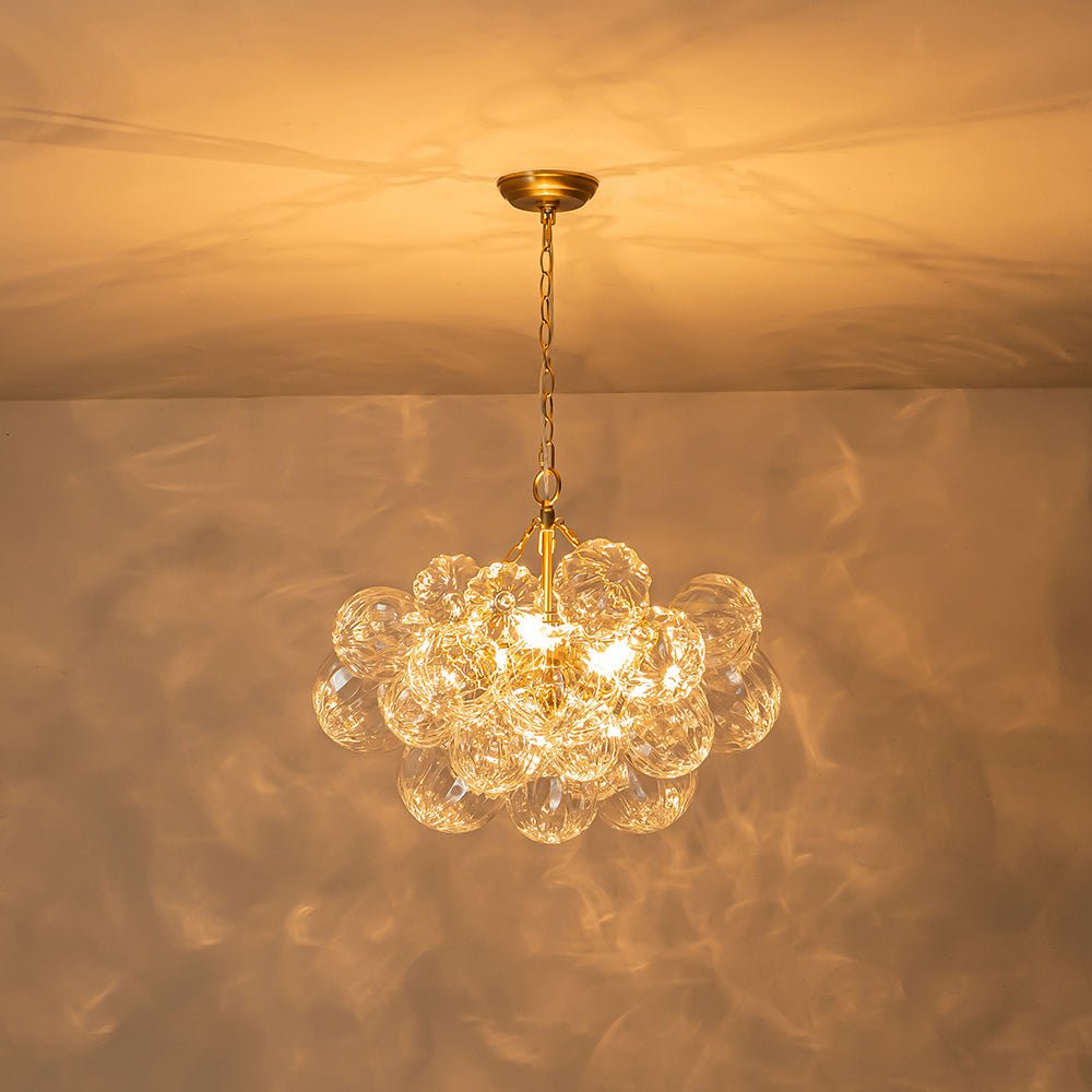 Elorin Texture Globe Bubble Glass Chandelier - Lamp Copper