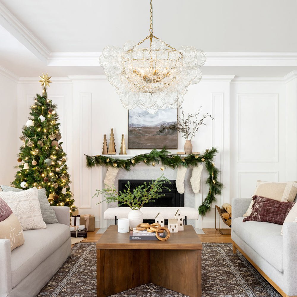 Elorin Texture Globe Bubble Glass Chandelier - Lamp Copper