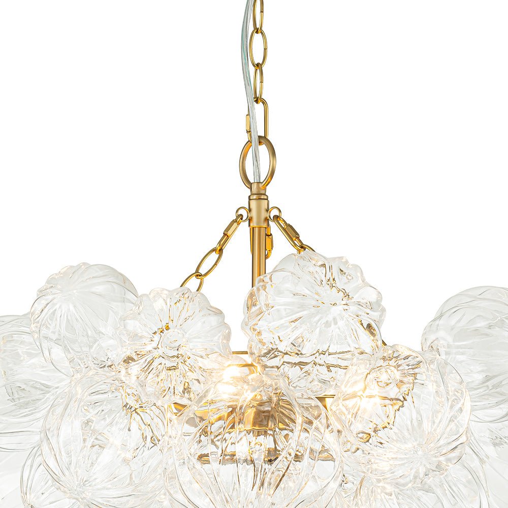 Elorin Texture Globe Bubble Glass Chandelier - Lamp Copper
