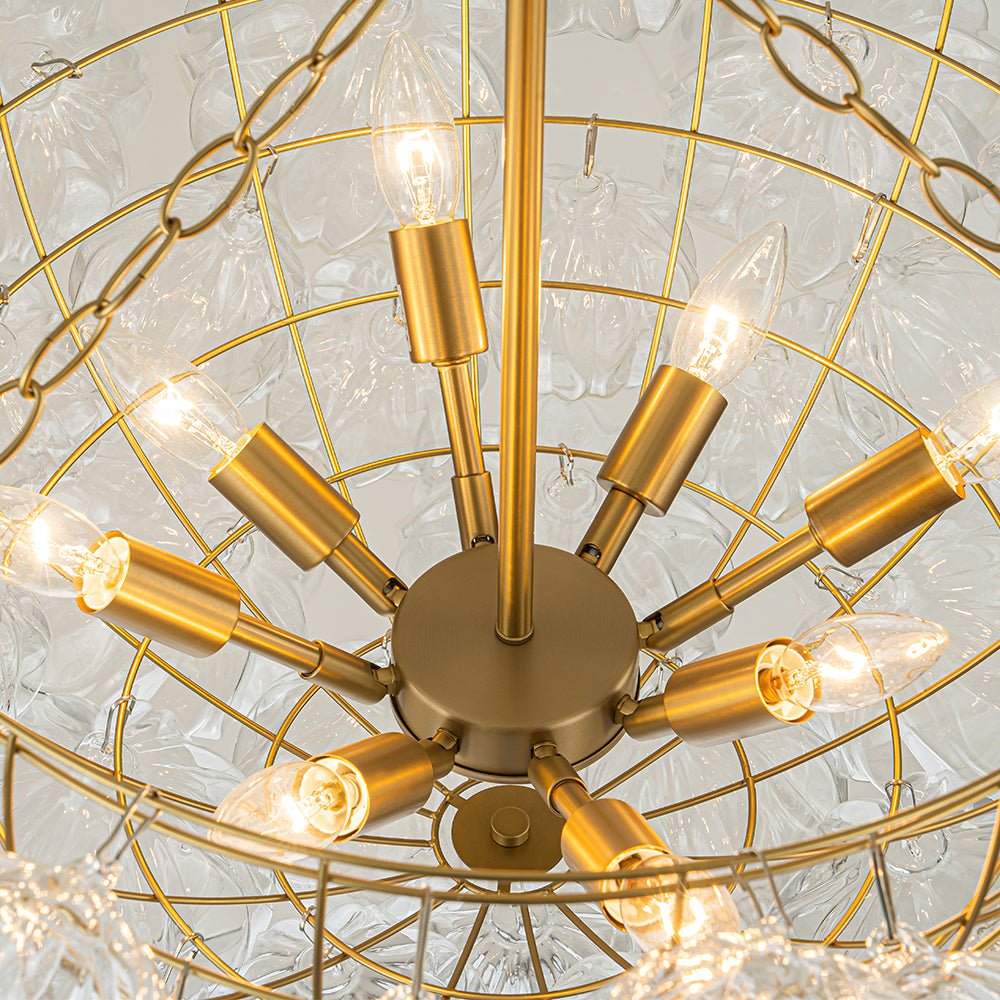 Elorin Texture Globe Bubble Glass Chandelier - Lamp Copper