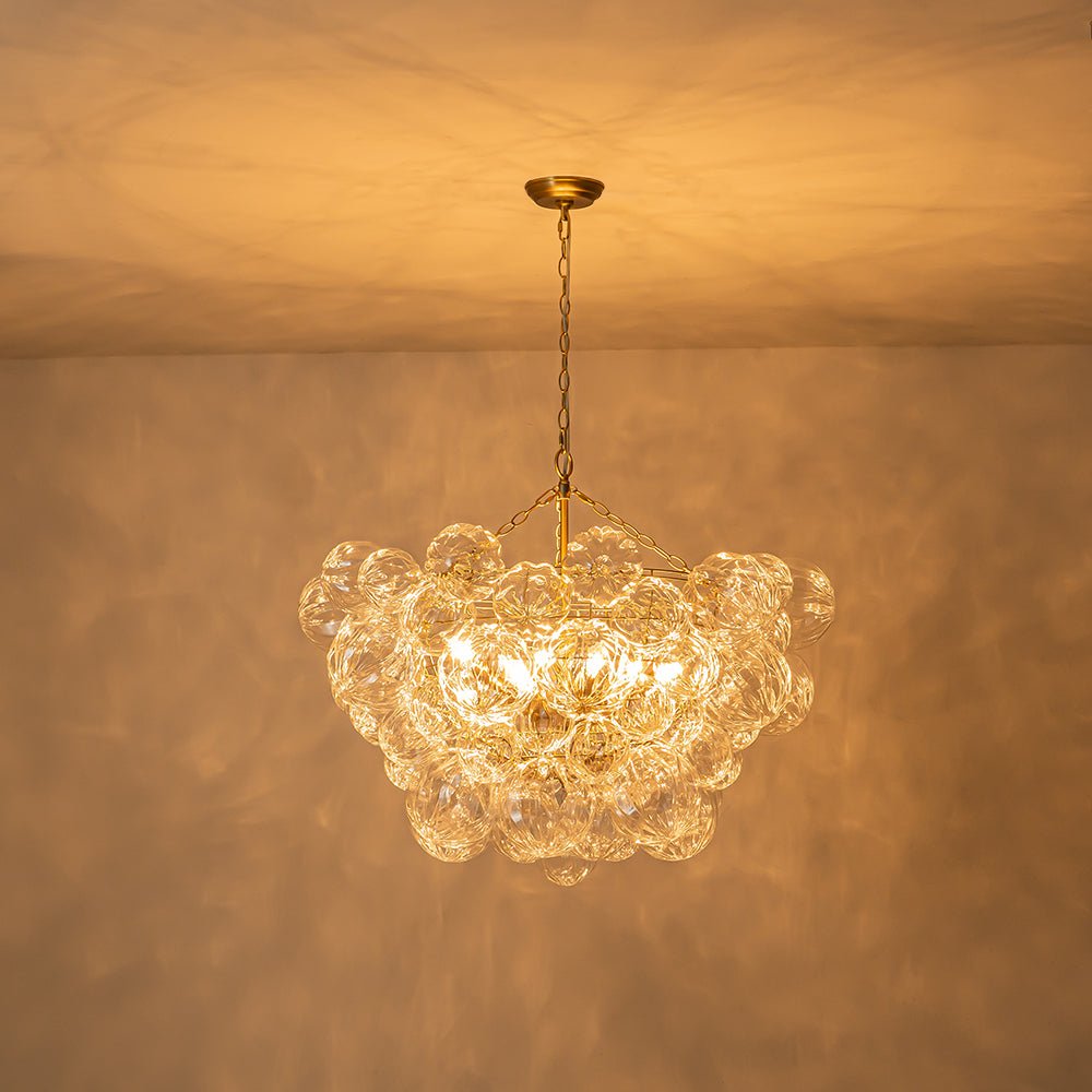 Elorin Texture Globe Bubble Glass Chandelier - Lamp Copper