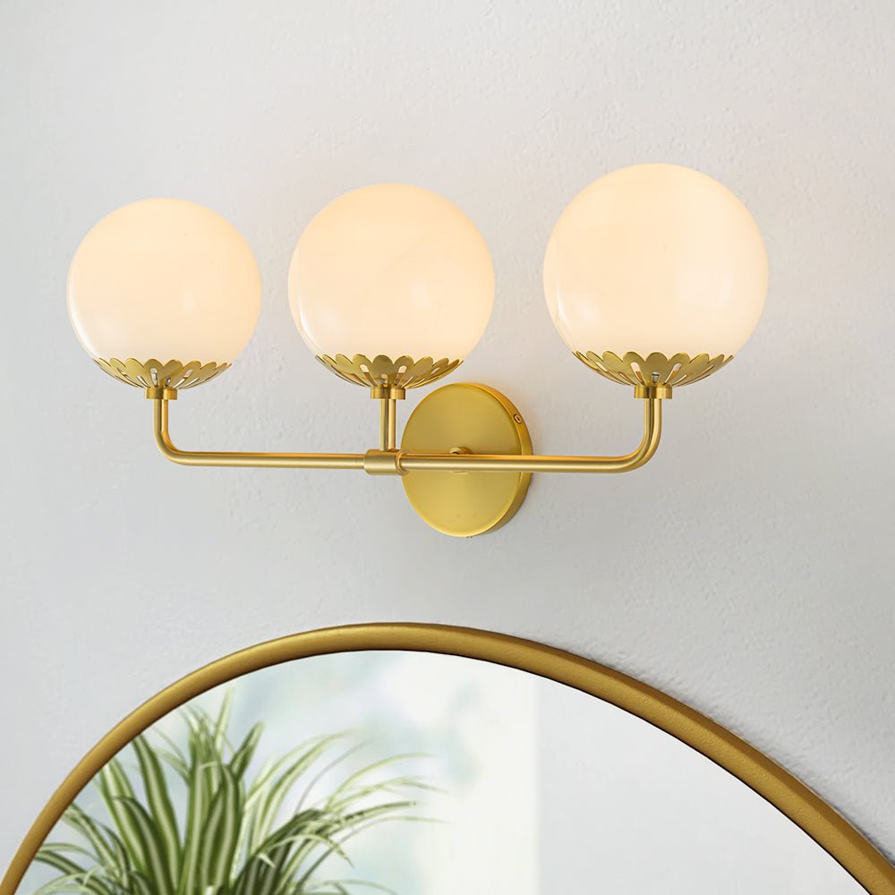 Yrvun Modern Opal Glass Vanity Light - Lamp Copper