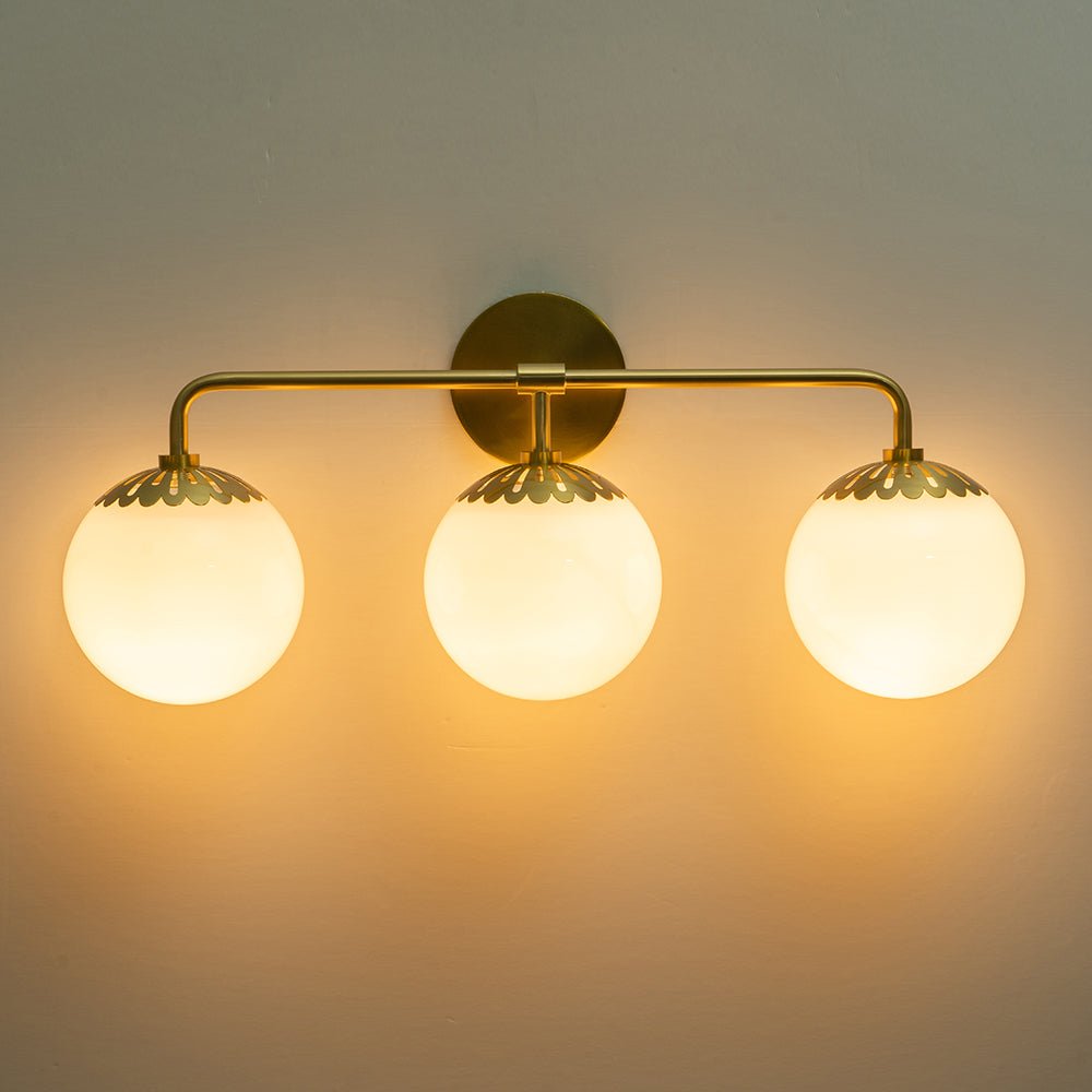 Yrvun Modern Opal Glass Vanity Light - Lamp Copper