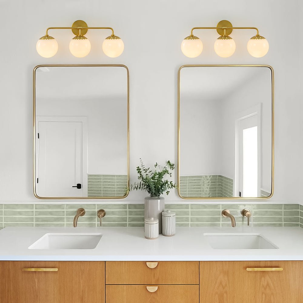Yrvun Modern Opal Glass Vanity Light - Lamp Copper