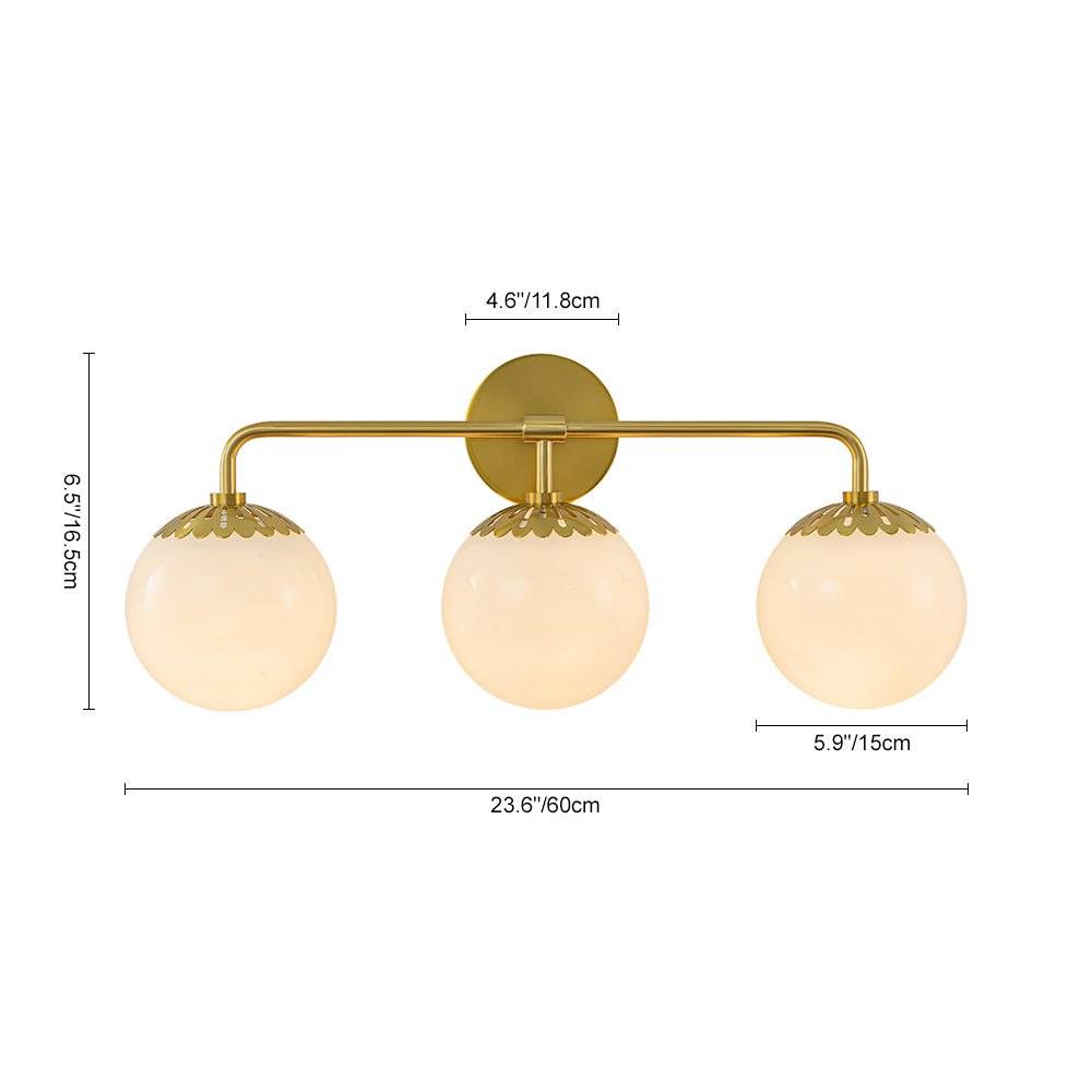 Yrvun Modern Opal Glass Vanity Light - Lamp Copper