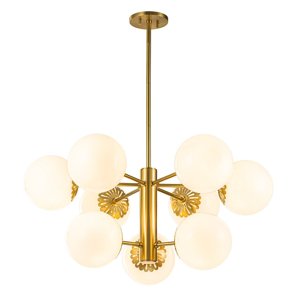 Ostulix Daisy Sputnik Opal Glass Chandelier - Lamp Copper