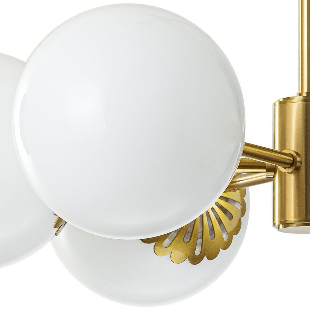 Ostulix Daisy Sputnik Opal Glass Chandelier - Lamp Copper