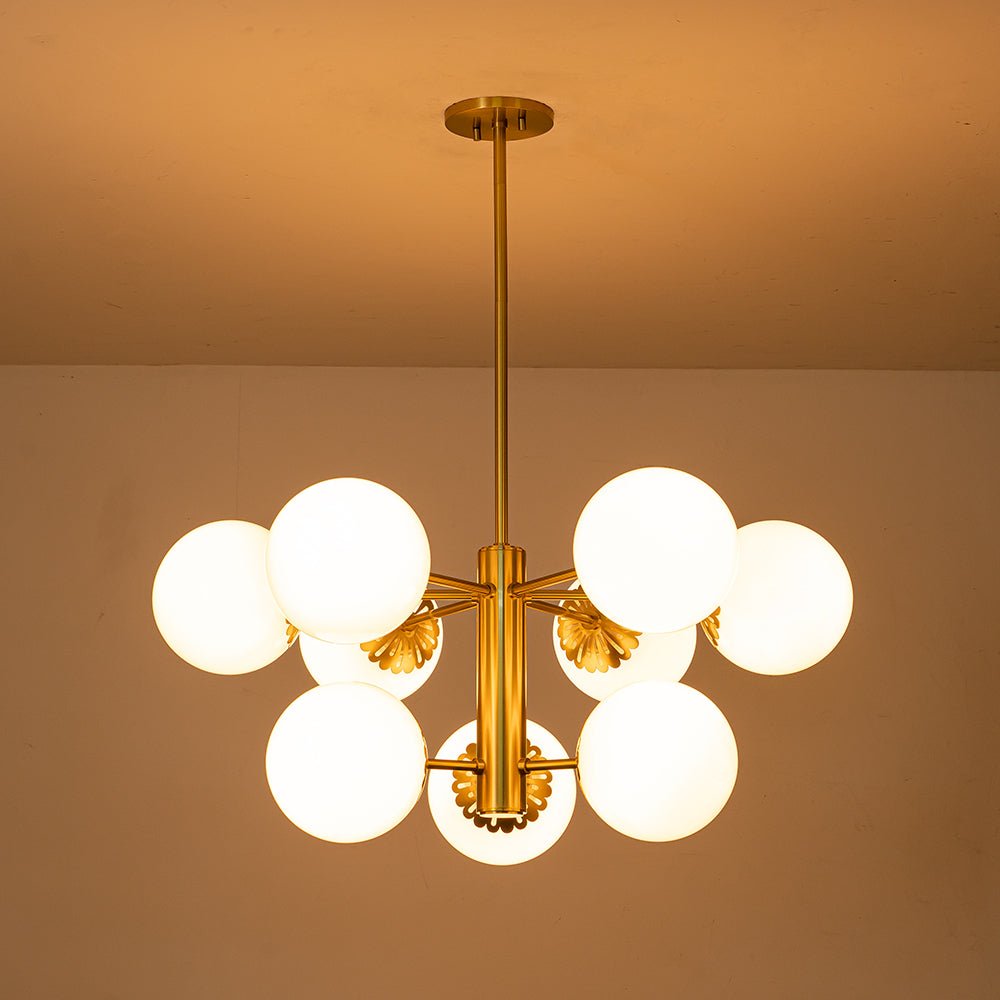 Ostulix Daisy Sputnik Opal Glass Chandelier - Lamp Copper