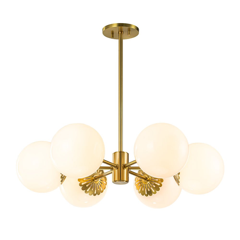 Ostulix Daisy Sputnik Opal Glass Chandelier - Lamp Copper