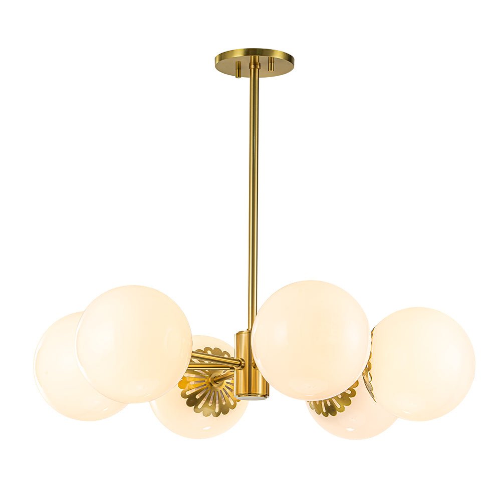 Ostulix Daisy Sputnik Opal Glass Chandelier - Lamp Copper