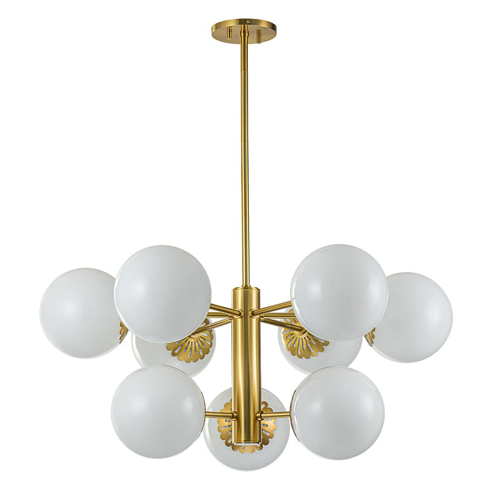 Ostulix Daisy Sputnik Opal Glass Chandelier - Lamp Copper