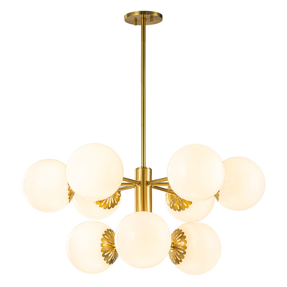 Ostulix Daisy Sputnik Opal Glass Chandelier - Lamp Copper