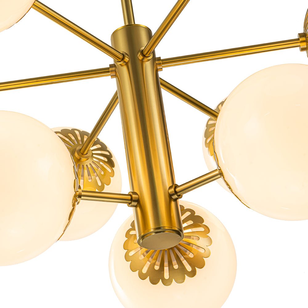 Ostulix Daisy Sputnik Opal Glass Chandelier - Lamp Copper