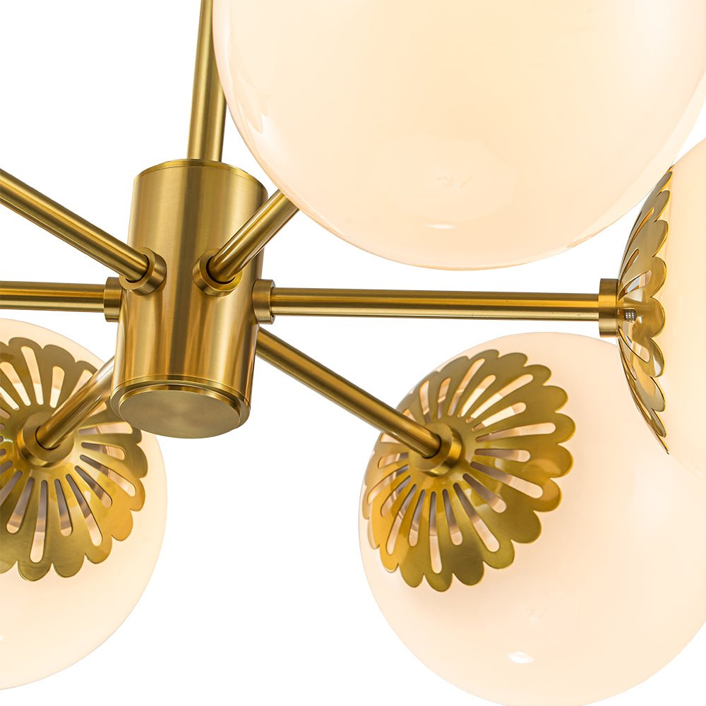 Ostulix Daisy Sputnik Opal Glass Chandelier - Lamp Copper