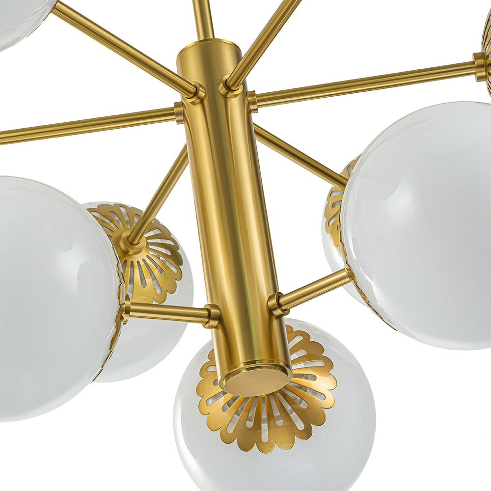 Ostulix Daisy Sputnik Opal Glass Chandelier - Lamp Copper