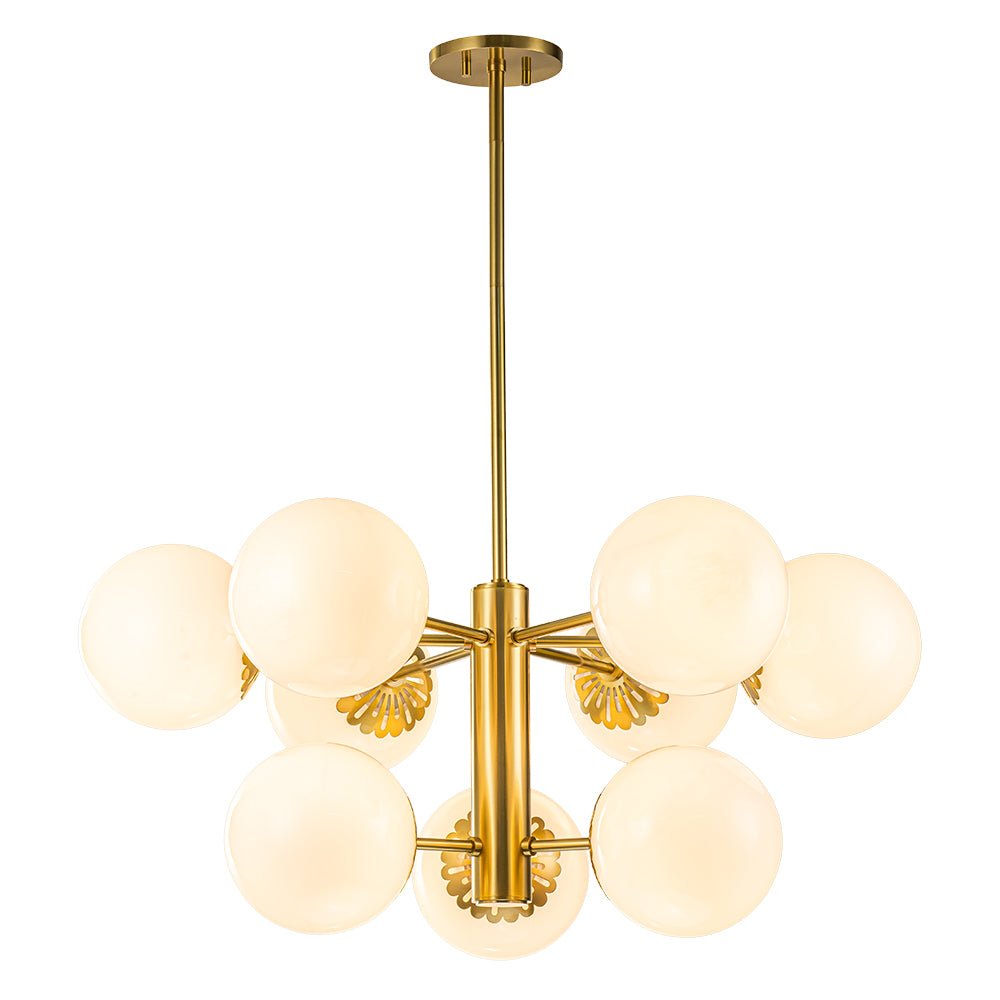 Ostulix Daisy Sputnik Opal Glass Chandelier - Lamp Copper