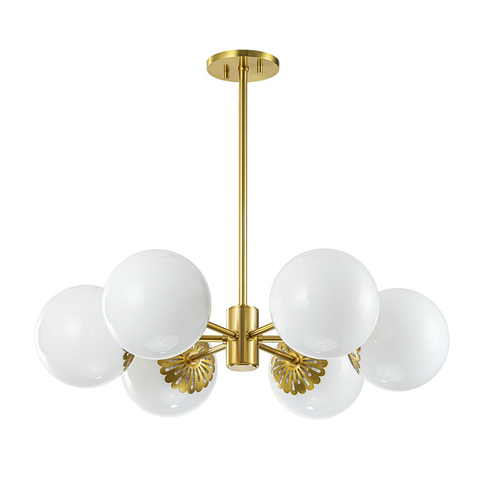 Ostulix Daisy Sputnik Opal Glass Chandelier - Lamp Copper