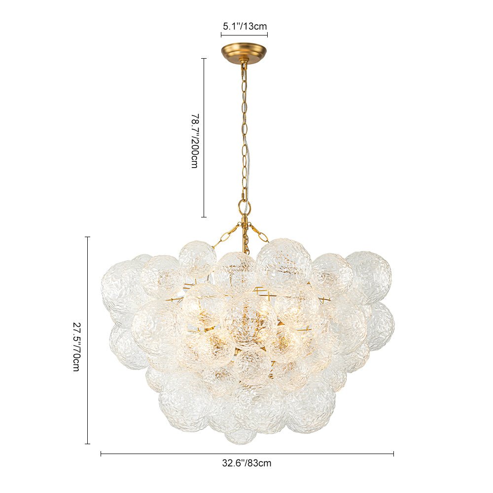 Mjuka Luxe Glass Chandelier - Lamp Copper