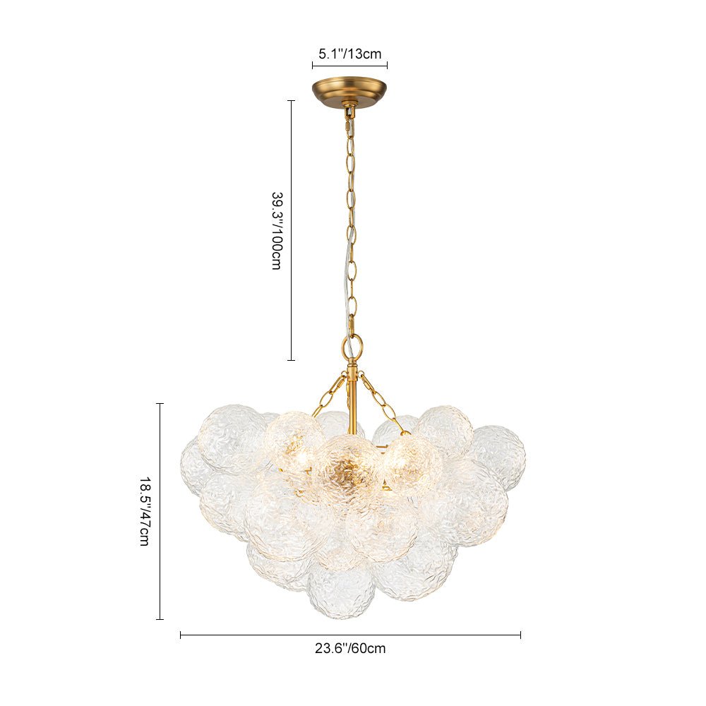 Mjuka Luxe Glass Chandelier - Lamp Copper