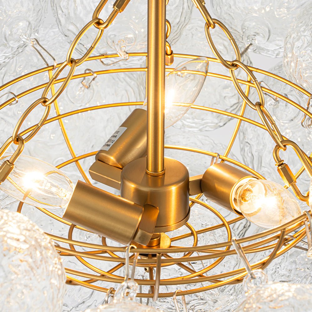 Mjuka Luxe Glass Chandelier - Lamp Copper