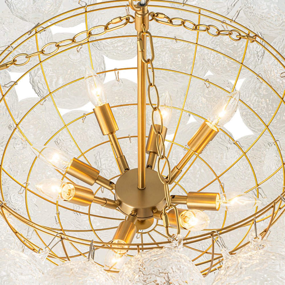 Mjuka Luxe Glass Chandelier - Lamp Copper