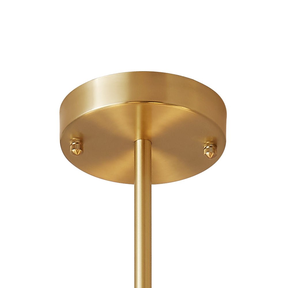 Aevig Minimalist Brass Opal Glass Chandelier - Lamp Copper
