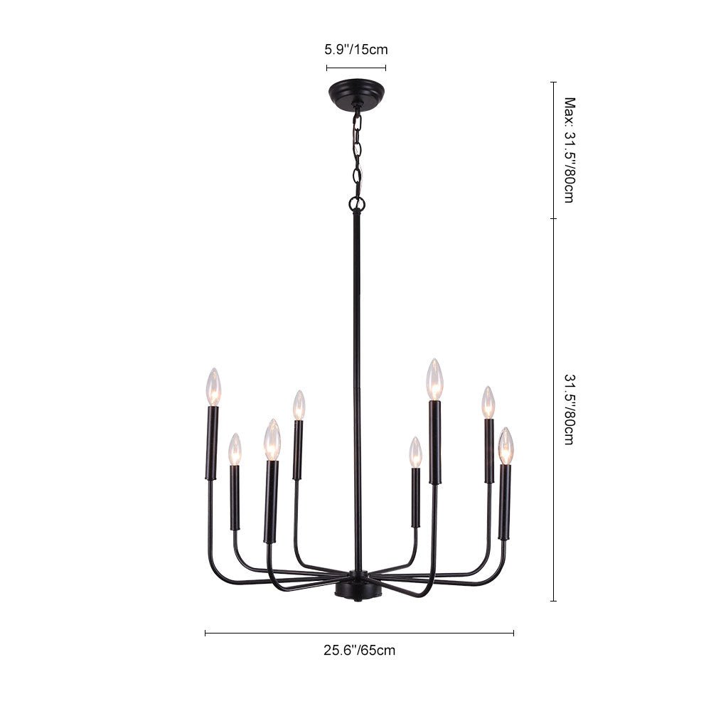 Qvistur Candle Style Metal Chandelier - Lamp Copper
