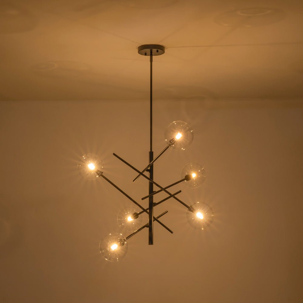 Glitre Celestial Sputnik Glass Chandelier - Lamp Copper
