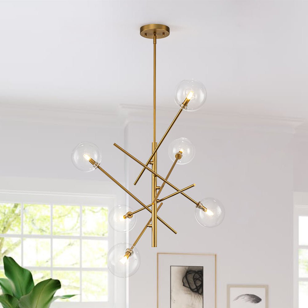 Glitre Celestial Sputnik Glass Chandelier - Lamp Copper