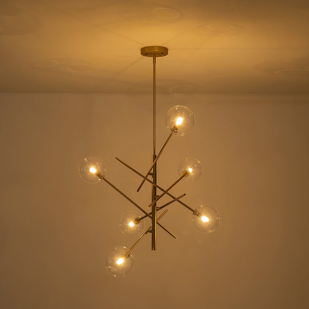 Glitre Celestial Sputnik Glass Chandelier - Lamp Copper