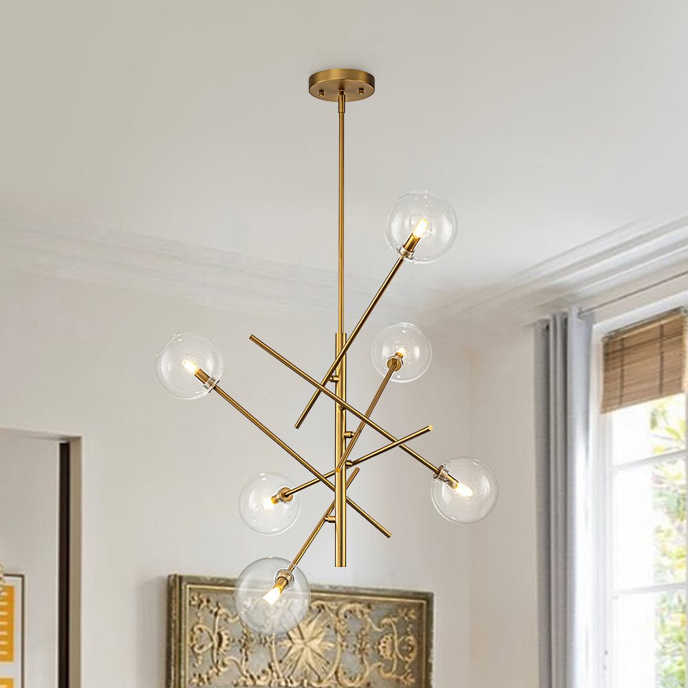 Glitre Celestial Sputnik Glass Chandelier - Lamp Copper