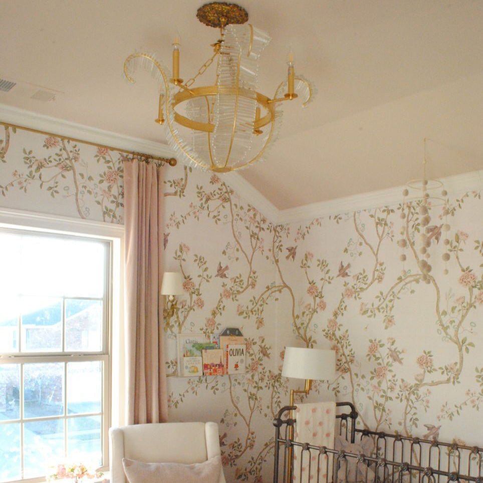 Oravel Antique Floral Crystal Chandelier - Lamp Copper