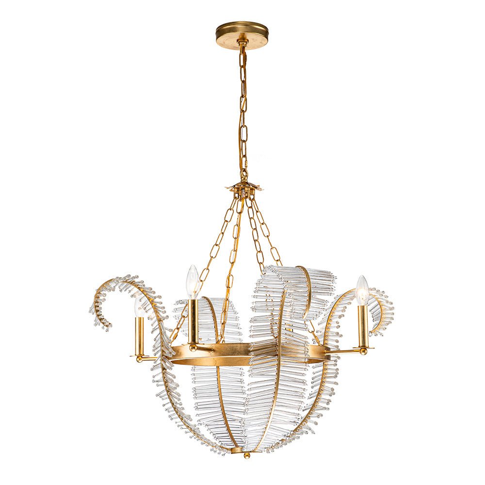Oravel Antique Floral Crystal Chandelier - Lamp Copper