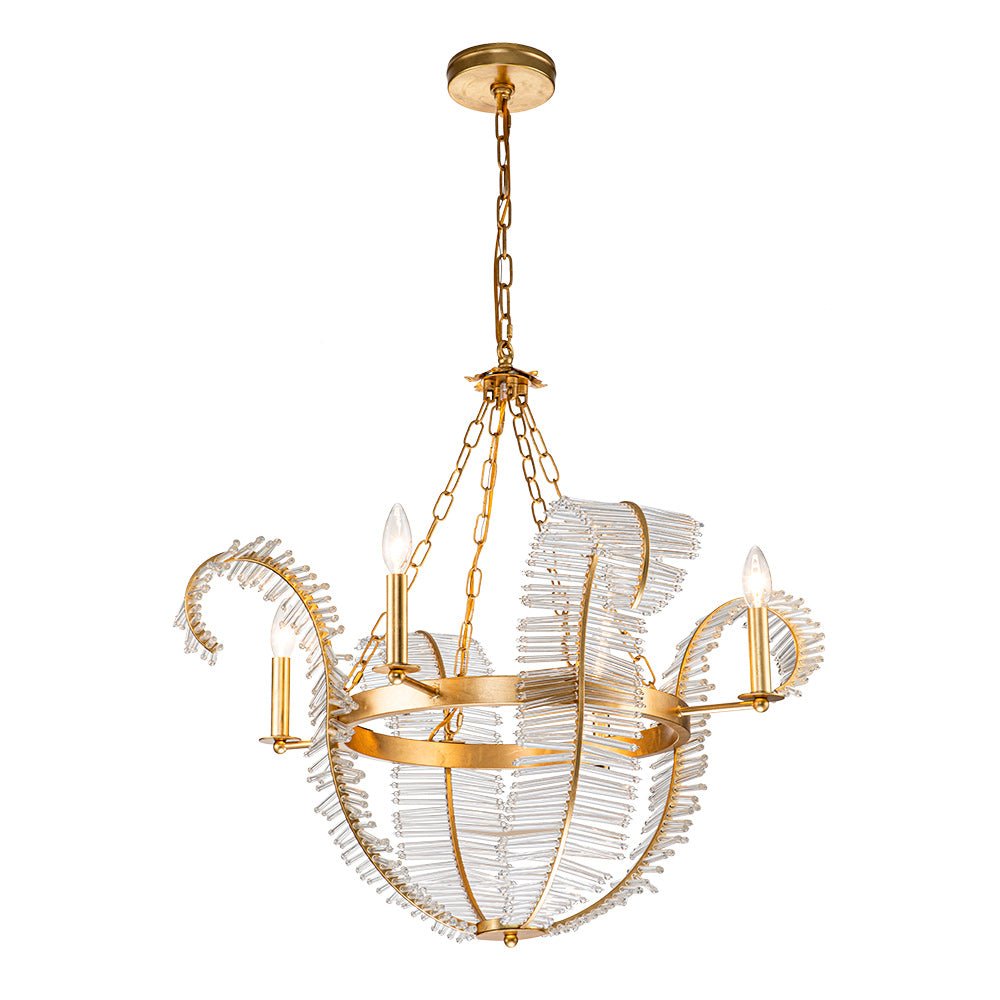 Oravel Antique Floral Crystal Chandelier - Lamp Copper