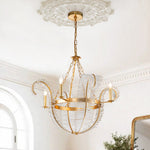 Oravel Antique Floral Crystal Chandelier - Lamp Copper
