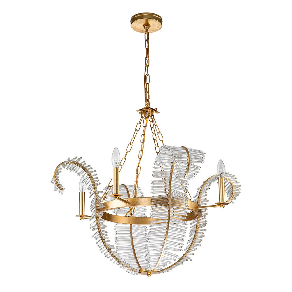 Oravel Antique Floral Crystal Chandelier - Lamp Copper