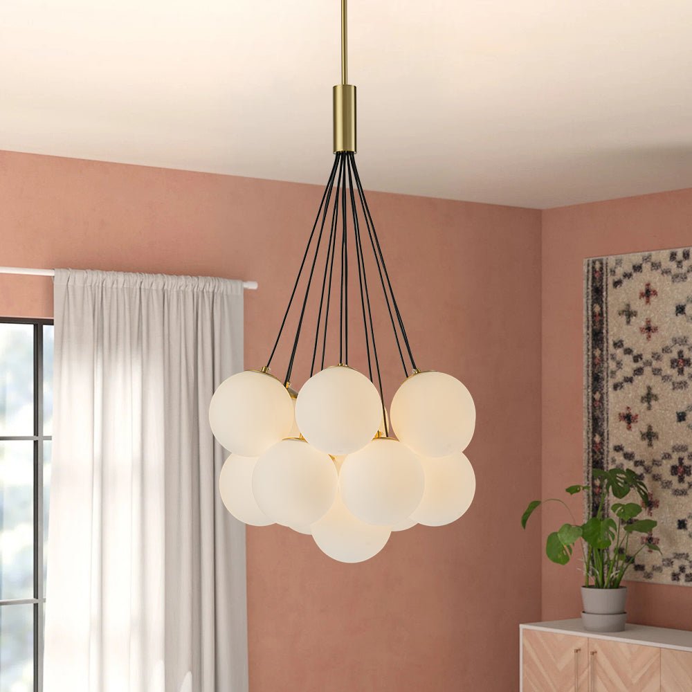 Mjuka Cloud Style Opal Glass Chandelier Pendant Light - Lamp Copper