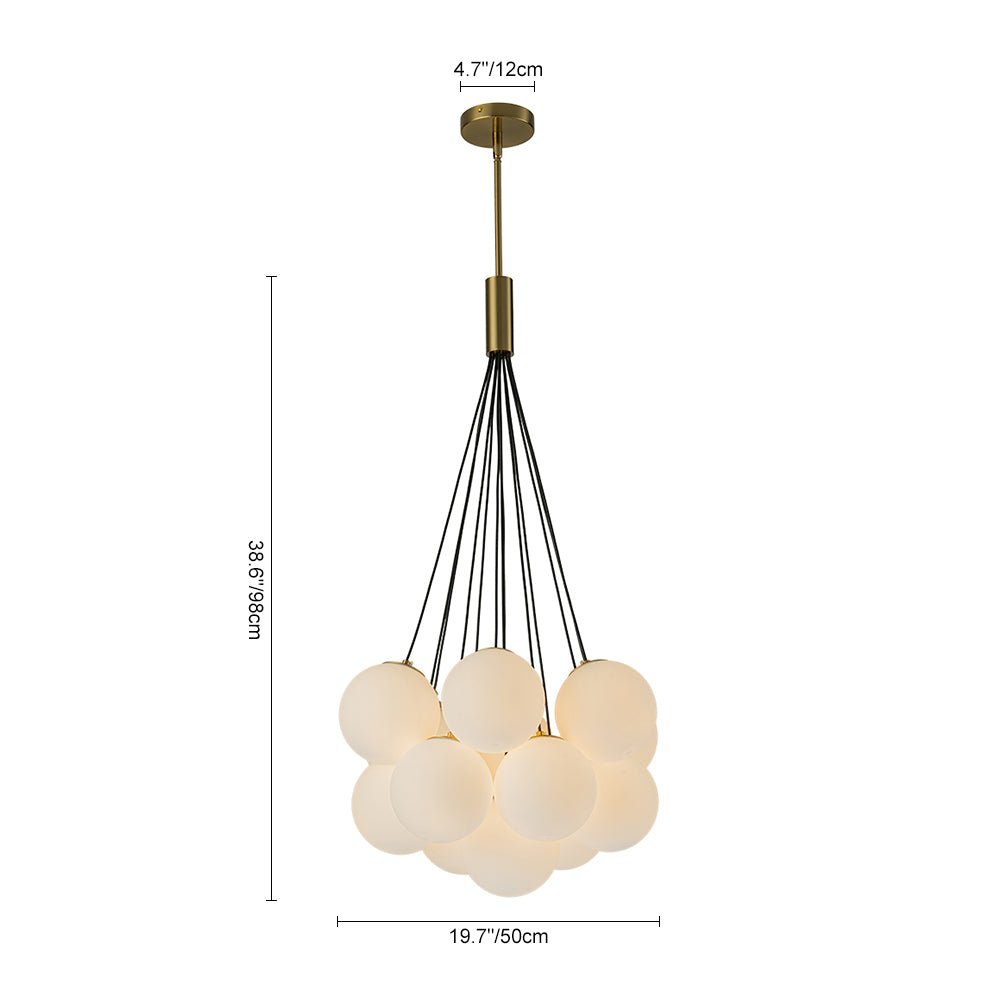 Mjuka Cloud Style Opal Glass Chandelier Pendant Light - Lamp Copper