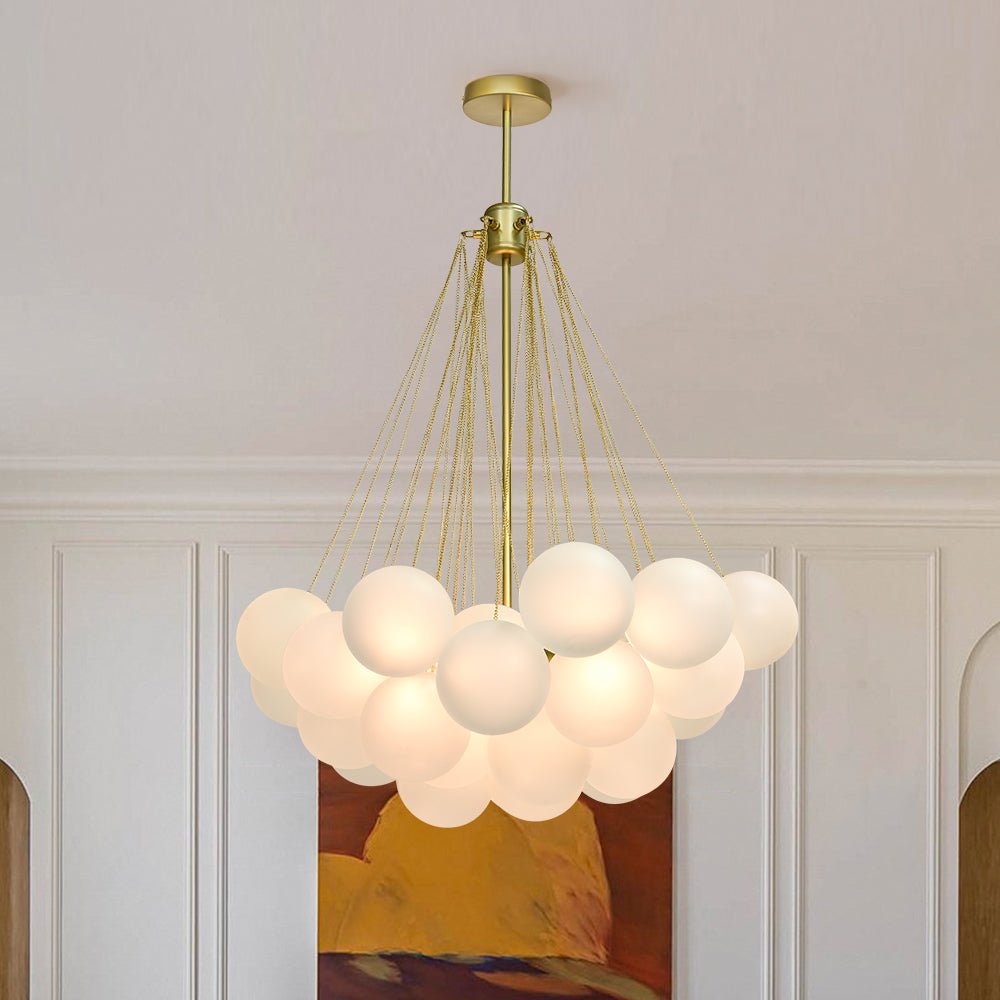 Hjemli Modern Metal Glass Chandelier - Lamp Copper
