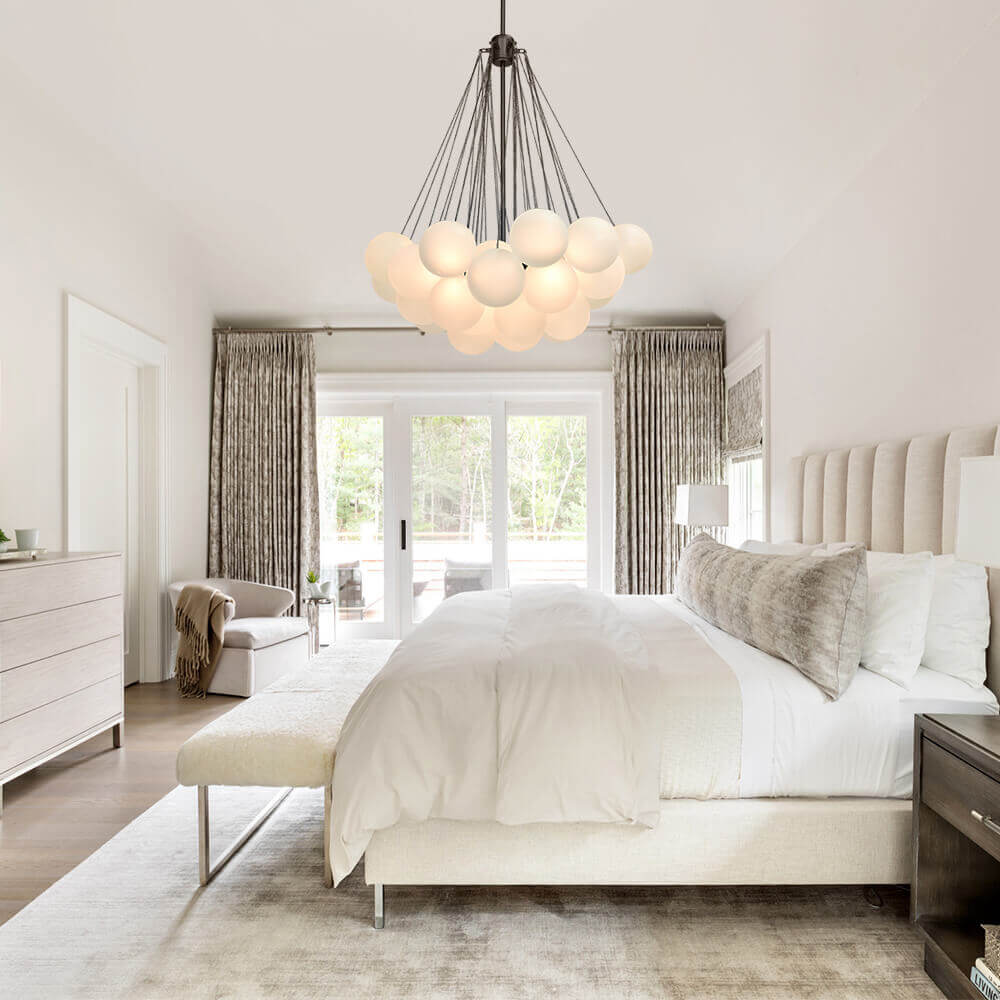 Hjemli Modern Metal Glass Chandelier - Lamp Copper