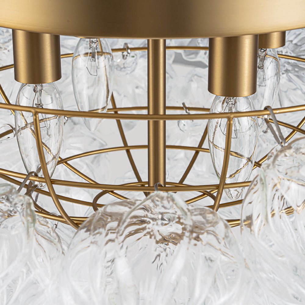 Aevunix Cluster Sculpture Bubble Glass Semi Flush Chandelier - Lamp Copper