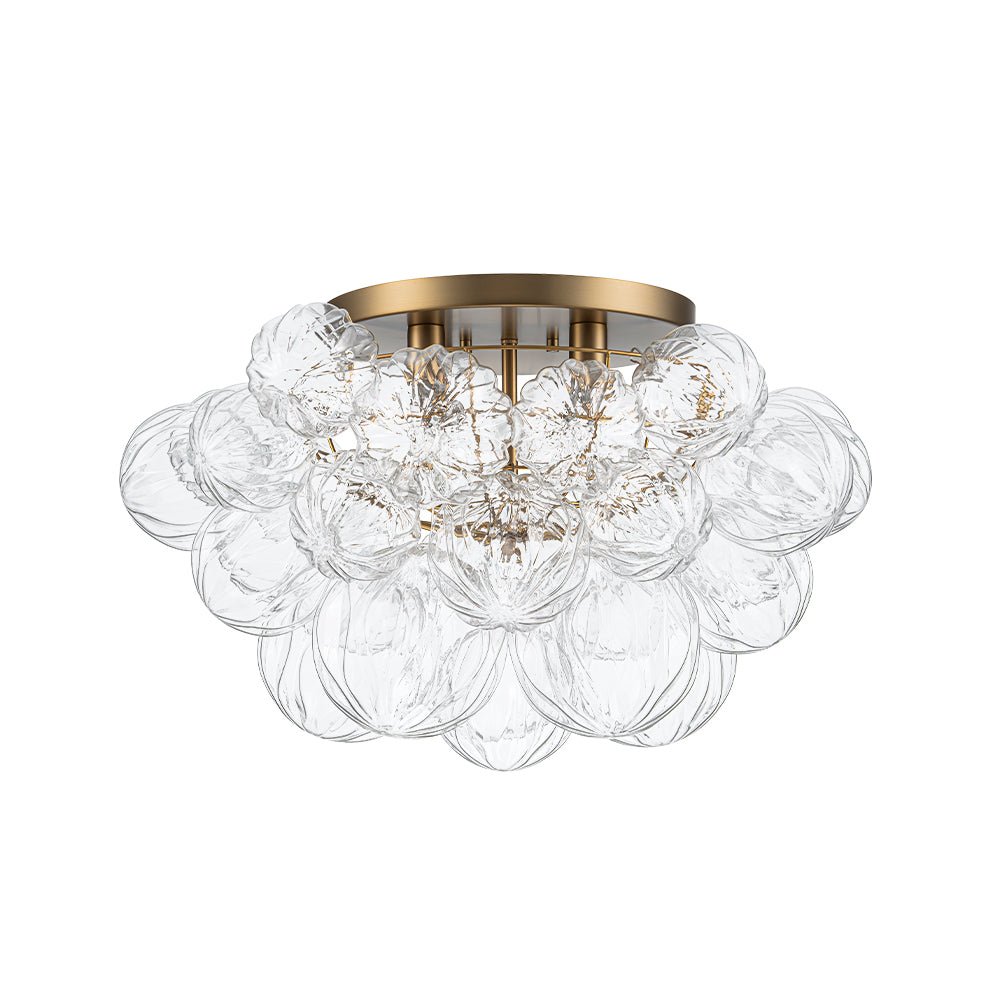 Aevunix Cluster Sculpture Bubble Glass Semi Flush Chandelier - Lamp Copper