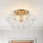 Aevunix Cluster Sculpture Bubble Glass Semi Flush Chandelier - Lamp Copper