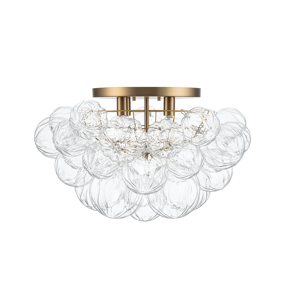 Aevunix Cluster Sculpture Bubble Glass Semi Flush Chandelier - Lamp Copper