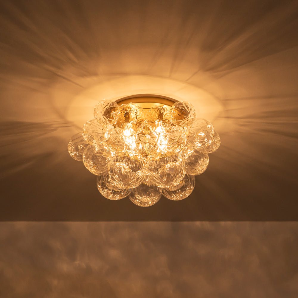 Aevunix Cluster Sculpture Bubble Glass Semi Flush Chandelier - Lamp Copper