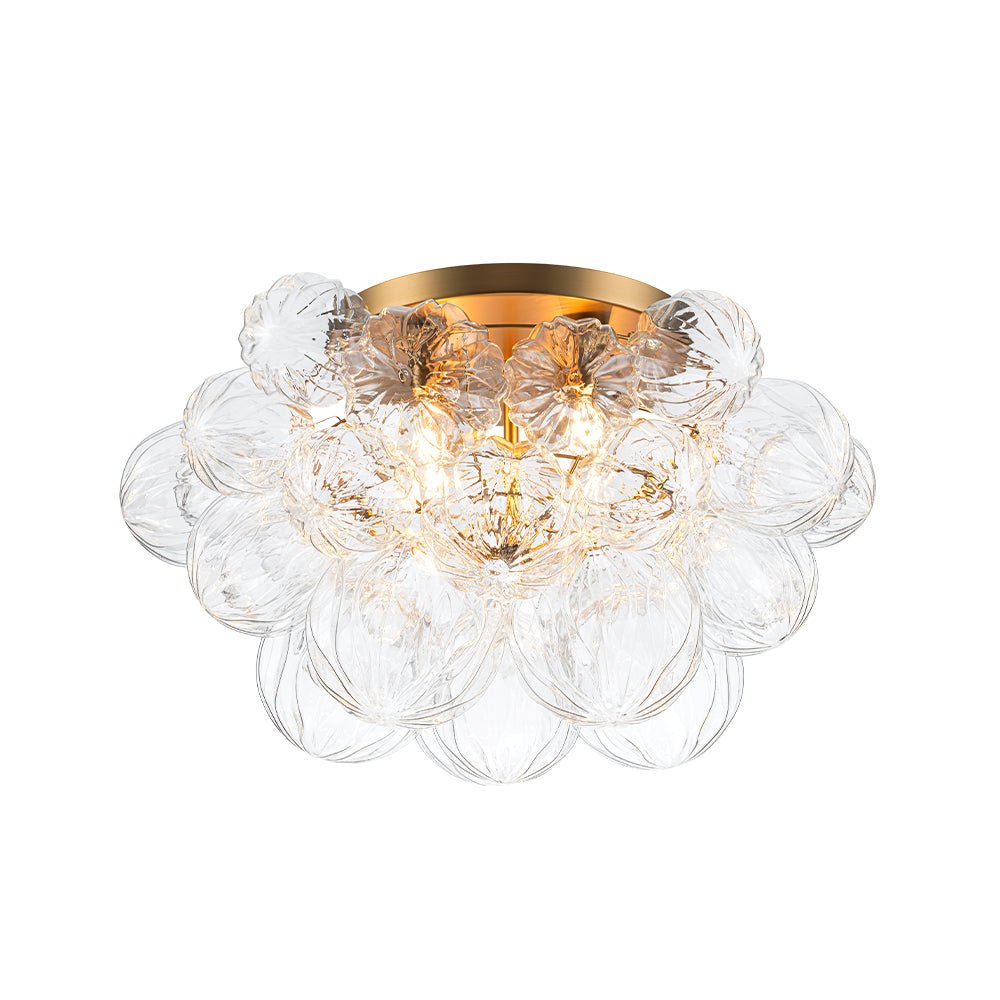 Aevunix Cluster Sculpture Bubble Glass Semi Flush Chandelier - Lamp Copper