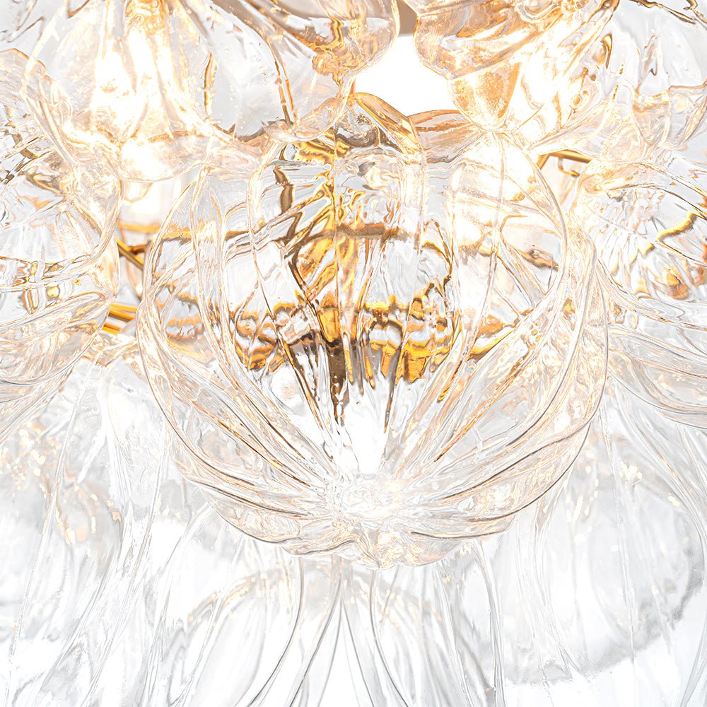 Aevunix Cluster Sculpture Bubble Glass Semi Flush Chandelier - Lamp Copper