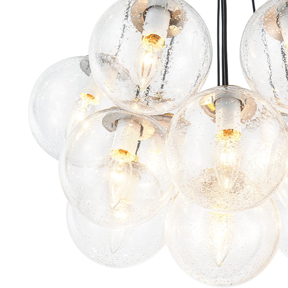 Jarnbruva Contemporary Cluster Seeded Glass Chandelier - Lamp Copper