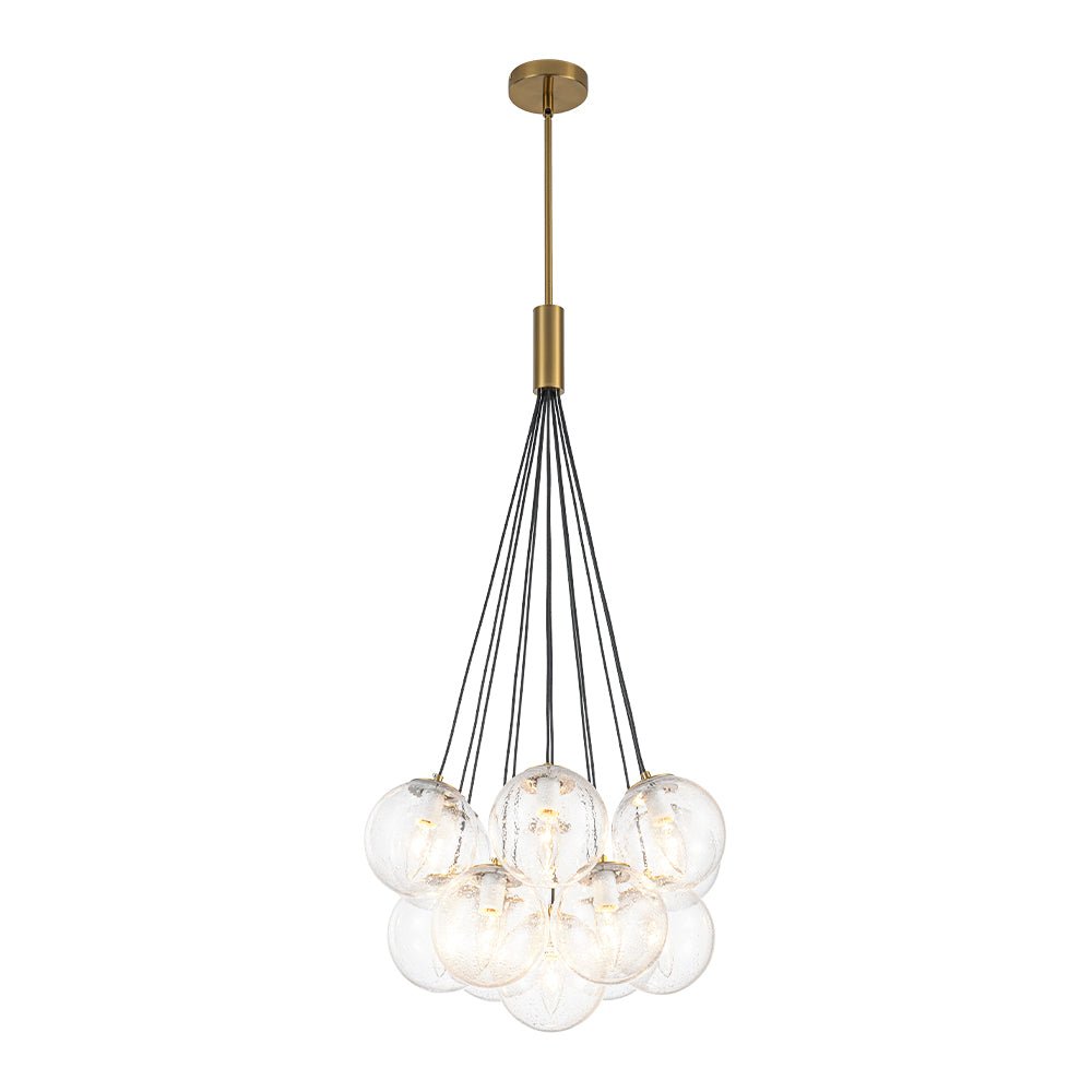 Jarnbruva Contemporary Cluster Seeded Glass Chandelier - Lamp Copper